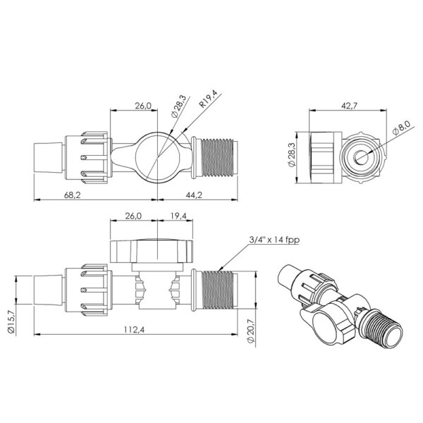 INICIAL COM REGISTRO, PORCA E ROSCA 1/2″ - Image 3